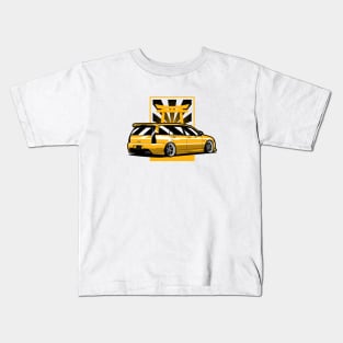 Yellow Lancer Evo Wagon Kids T-Shirt